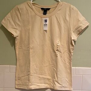 🌺GAP Women’s Short Sleeve Crewneck Tee in Light Cream Size Medium